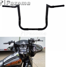 Motocicletas pretas 12 "14" 16 "rise monkey bar guidão para harley armários personalizados touring com batwing carenagem 1982-2017 2024 - compre barato