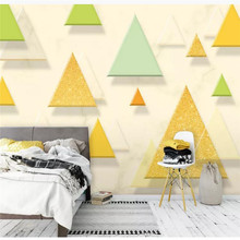 Custom wallpaper modern minimalist 3D solid triangle small fresh background wall decorative painting waterproof material 2024 - buy cheap