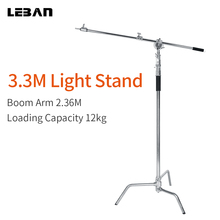 Suporte de luz ajustável para estúdio fotográfico, altura de 130 "/330cm, braço com carga de 12kg 2024 - compre barato