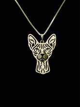 Trendy personalized Sphynx cat pendant necklace women gold silver plated statement 2024 - buy cheap