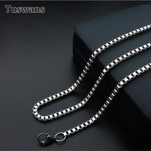 2mm/2.4mm/3mm cor de prata feminino men box chain 316l colar de aço inoxidável para alta qualidade colar de jóias 18-22 polegadas 2024 - compre barato