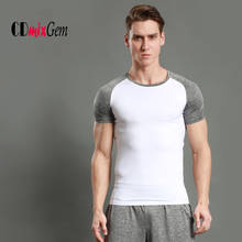Men' quick drying moisture wicking elastic T-shirt, short sleeved T-shirt breathable, running tights, compression Tee LX 2024 - buy cheap