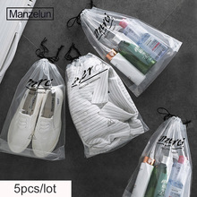 Kit organizador de sapatos de viagem, transparente, sacola de plástico com cordão, para carta, bagagem, guarda-roupas, organizador de roupas 2024 - compre barato