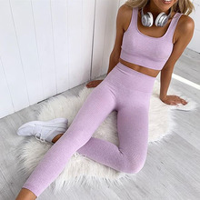 2Pcs/Set Seamless Yoga Set Crop Top Women Workout Bra Sportswear Woman Gym Leggings Pants Padded Push-up Sports Bra Sports Suits 2024 - buy cheap