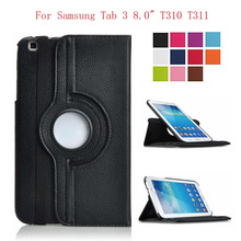 360 Degree Rotating Smart Case For Samsung Galaxy Tab 3 8.0" T310 T311 Coque Funda PU Leather Flip Stand Tablet Cover 2024 - buy cheap