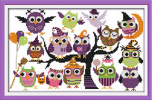 Kits de ponto cruz animais interessantes de halloween 11ct, bordado estampado com precisão, faça você mesmo, agulha para trabalho em casa, decoração conjunto de arte 2024 - compre barato