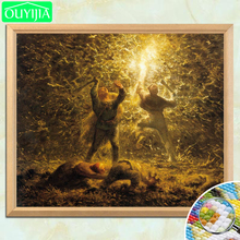 J.F Millet Famous Painting "Hunting Birds at Night" 5D DIY Diamond Painting Full Square Diamond Embroidery Rhinestones Picture 2024 - buy cheap