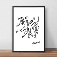 Creative Nordic Minimalist Art Canvas print Painting Pablo Picasso Abstract Dancing Reveller Art Poster Wall Picture home Decor 2024 - buy cheap
