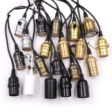 Винтажное основание для лампы Эдисона, подвесной держатель для лампы E27 Светодиодный светодиодное основание для винт для лампочки, кабель 240 см для ретро ламп накаливания, 85-115 В переменного тока 2024 - купить недорого