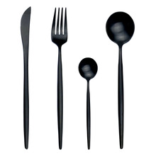 4pcs/Lot Luxury Flatware Cutlery Set Matte Stainless Steel Dinnerware Plating Golden Blue Black Knife Fork Tableware Dinner Set 2024 - buy cheap