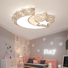 Lámpara de techo para habitación de niños y niñas, luz led cálida y romántica, estrellas, Luna, creativa, para habitación 2024 - compra barato