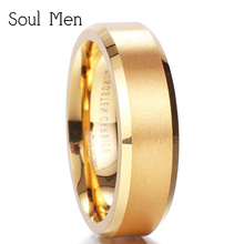 6MM Unisex para hombre Color oro tungsteno carburo anillos de boda para mujer Simple Aliiance comodidad ajuste fiesta joyería TU056R 2024 - compra barato