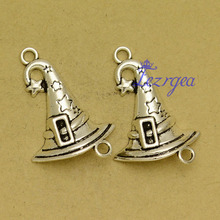 20pcs/lot--34x25mm Witches Hat Charms Antique Silver Plated Halloween Connectors Pendant For DIY Supplies Jewelry Making Finding 2024 - buy cheap