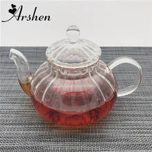 Arshen 600ml Pumpkin Style Durable Glass Teapot with Filter Handmade Heat Resistant Teapot Kungfu Flower Tea Coffee Heathly Life 2024 - buy cheap