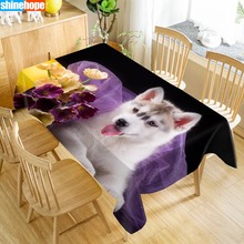 Mantel con estampado de perros y animales, cubierta de mesa Rectangular lavable a prueba de polvo para decoración de Mesa del hogar 2024 - compra barato