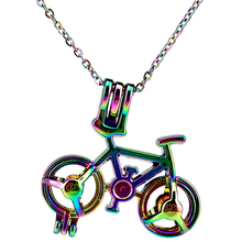 C611 Rainbow Color Bicycle Cage Pendant Locket Aroma Essential Oil Diffuser Locket Necklace 2024 - buy cheap