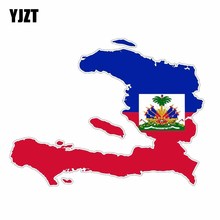 YJZT 15.8CM*12CM Funny Haiti Flag Car Styling Map Decal PVC Car Sticker 6-1190 2024 - buy cheap