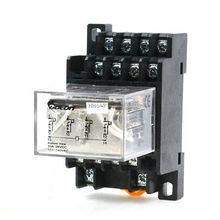 35mm DIN Rail DC 12V Coil 4PDT 14P General Purpose Power Relay LY4NJ w Base 2024 - buy cheap