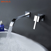 BAKALA Waterfall Widespread Contemporary Bathroom Sink Sanitary Wall Mount Faucet Mixer Tap (Chrome Finish) LT-322 2024 - buy cheap