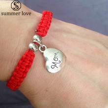Letter Mom Chinese Red Thread String Bracelets Lucky Rope Lovely Mum Charm Bracelets Jewelry Gifts for Mother Women Pulseras 2024 - buy cheap