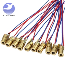 100pcs/lot 650nm 6mm 3V 5V 5mW Laser Dot Diode Module Copper Head Red 2024 - buy cheap