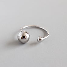 925 Sterling Silver Double Ball Rings For Women Finger Jewelry, Cute Openging Ring Silver Female Accessories 2024 - buy cheap
