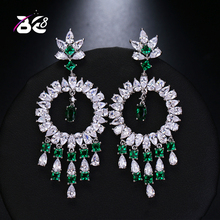 Be 8 Top Quality AAA+ Cubic Zircon Big Round Drop Earring, Flower Shape Dangle Earrings for Women Gift  E467 2024 - buy cheap