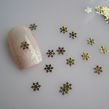 Aproximadamente 1000 unids/bolsa Metal oro Diseño de copo de nieve Metal no adhesivo láminas uñas decoración del arte MS-322-2 2024 - compra barato