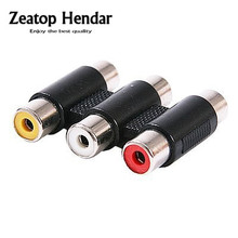20 pcs 3 Way RCA Female Jack to 3 RCA Female Jack Connector AV Coupler Cable Adapter 2024 - buy cheap