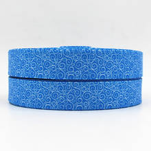 Q&N ribbon 150519018 7/8inch 22mm blue Printed OEM grosgrain ribbon 50yds/roll free shipping 2024 - buy cheap