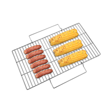 Stainless Steel Camping Wire Mesh Plating Non-stick Roast Meat Tool Vegetable Shelf Roast Net Handle Mesh Chicken Meat Cook Tool 2024 - buy cheap