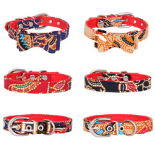 Pawstrip-Collar de cuero con estampado de perro pequeño, correa ajustable con lazo para cachorro, para Chihuahua, Pomeranian, XS-L 2024 - compra barato