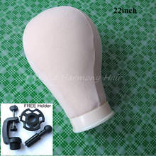 22'' Canvas Block Head For Hair Extension lace wigs Making and Display Styling mannequin Manikin Head 21"/22"/23"/24"/25" 2024 - buy cheap