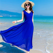 Tingyili-vestido maxi feminino elegante, vermelho, amarelo, azul, roxo, verão, praia, boho 2024 - compre barato