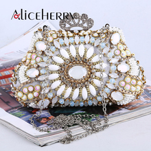 Bolso de mano con diamantes de marca de lujo para mujer, Cheongsam de cristal con bolsa de noche, monedero, bolso de boda 2024 - compra barato