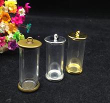 3sets/lot 28*12mm open tube glass globe findings set glass wishing bottle glass vail pandent fashion jewelry glass dome necklace 2024 - buy cheap
