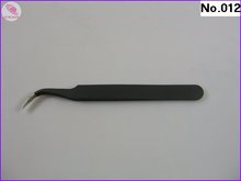 1X Eyelash Lash Vetus Extension Curved Black Tweezers Maintenance Tools With Paper Card Package 2024 - buy cheap