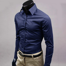 Camisa de manga larga para hombre, ropa Formal de oficina, 17 colores, Color de marca, para negocios, nueva primavera, 7B0345 2024 - compra barato