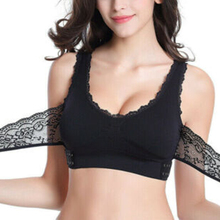 No Steel Ring Sexy Underwear Cross Side Buckle Sports Bra Female Lace Cotton Summer  Black Safety  Full Cup Western Slim 2024 - buy cheap