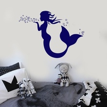 Mermaid Vinyl Wall Sticker Nursery Kids Room Wall Decal Marine Decor Stickers Art Mural For Girls Bedroom Living Room H094 2024 - buy cheap