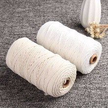 200m Durable White Cotton Cord Natural Beige Twisted Cord Rope Craft Macrame String DIY Handmade Home Decorative supply 1/2/3mm 2024 - buy cheap