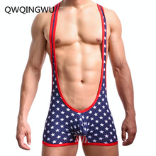 Ropa interior Sexy para hombres, Camiseta de algodón suave con bandera de Estados Unidos, sin mangas, monos de lucha 2024 - compra barato