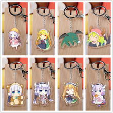 10 pcs/lot Anime Miss Kobayashi's Dragon Maid Acrylic Keychain Toy Kanna Tohru Figure Bag Pendant Double sided Key Ring Gifts 2024 - buy cheap