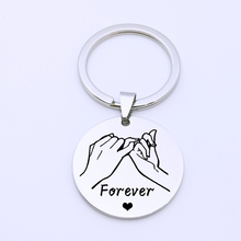 Fashion Engraved Forever Pinky Promise Keyring Couples Boyfriend Husband Anniversary Gift Keychain Jewelry Women Men Key Fob 2024 - buy cheap