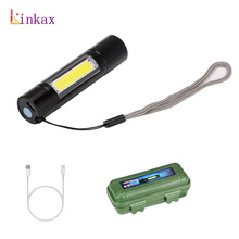 Mini Portable Aluminum XPE+COB LED Flashlight 3 Mode USB Rechargeable Work Light lanterna Powerful Handy Torch Built-in 14500 2024 - buy cheap