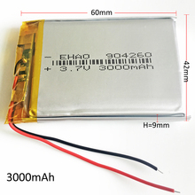 3,7 V 3000mAh polímero de litio Lipo ion-litio recargable células de batería 904260 para el banco de potencia de la PC de la tableta de Naptop e-book 2024 - compra barato