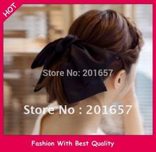 Wholesale and Retail new arrival freeshipping black double big bow solid color hair clip 19*11cm 12pcs/lot 2024 - buy cheap