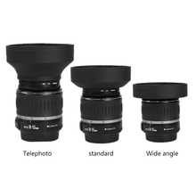 New Rubber Tele Wide-Angle Lens Hood Standard 49mm 52mm 58mm 55mm 62mm 67mm 72mm 77mm Telephoto + Lente Cap For Canon Nikon Sony 2024 - buy cheap