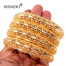 WANDO-pulseras de Color dorado para mujer, brazaletes etíopes, Dubai, África, Francia, b141, 4 unids/lote 2024 - compra barato