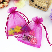 Hot Pink Organza Jewelry Bag 5x7cm Favor Wedding Earrings Jewelry Packaging Bags Pouches Mini Organza Gift Bags 200pcs/lot 2024 - купить недорого